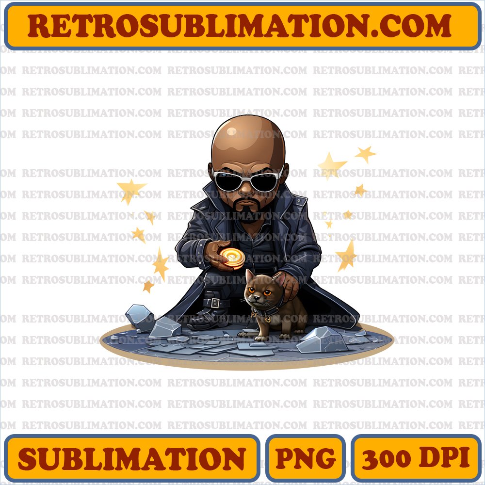 Marvel Nick Fury Chibi - Mysterious Alien Artifact Digital Download | Sublimation PNG
