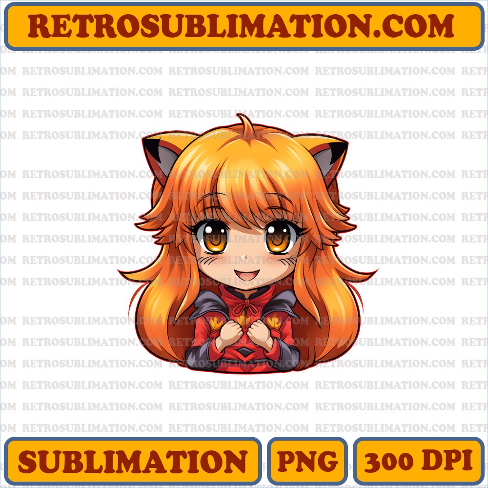 Sly Grin Chibi Asuka - Halloween Prankster - Digital Download - Sublimation PNG Art
