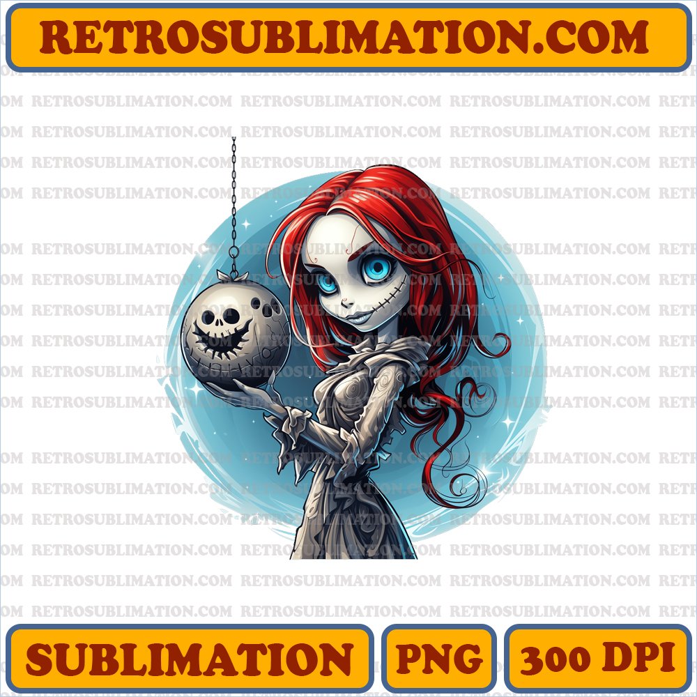 Christmas Sally - Nightmare Before Christmas Ornament - Sublimation PNG Digital Download
