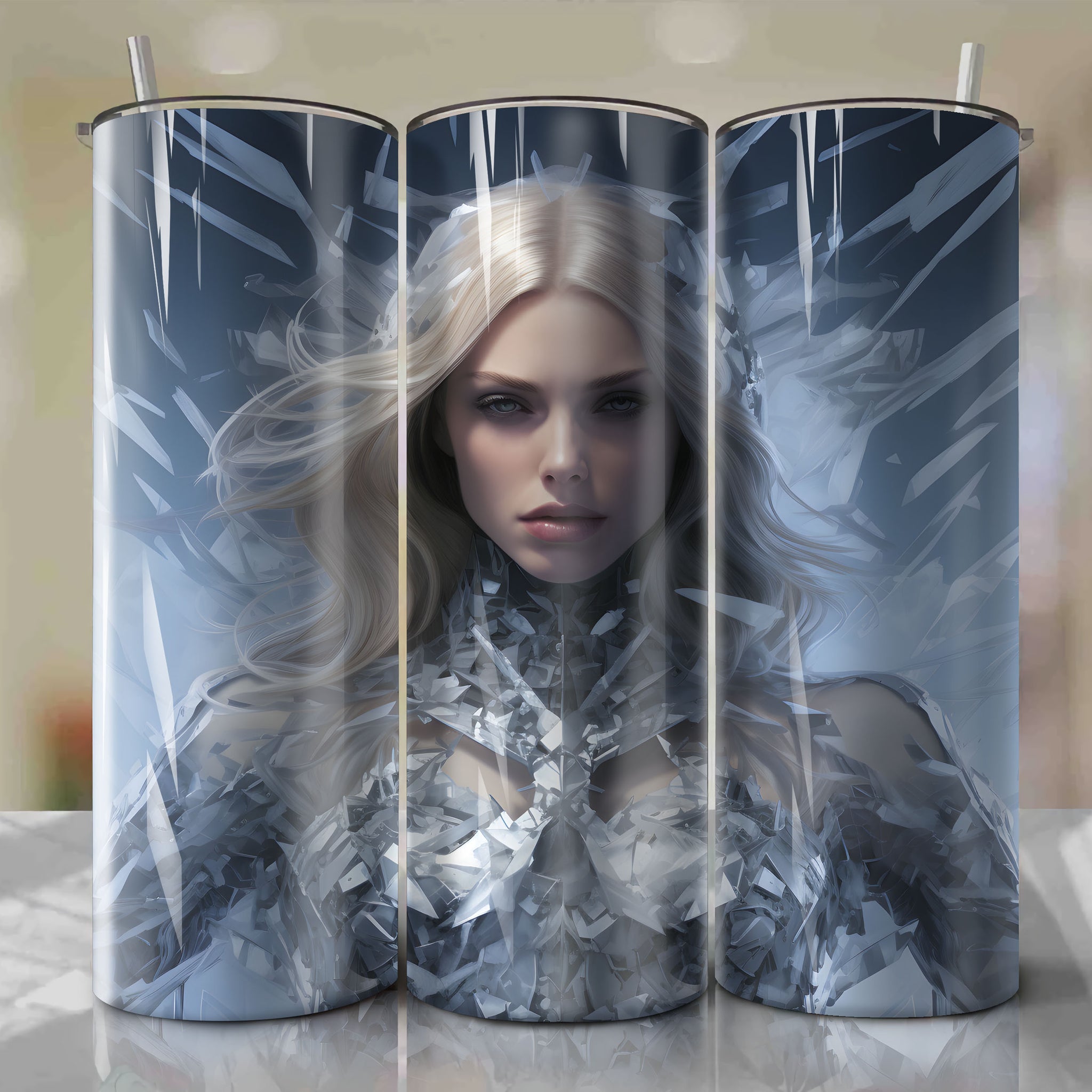 Captivating 20 Oz Tumbler Wrap: Emma Frost's Icy Power and Inner Turmoil
