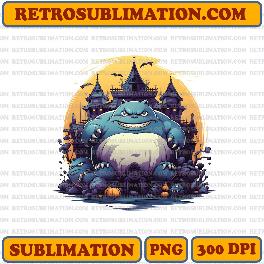 Halloween Snorlax Sublimation PNG - Unique Design - Digital Download
