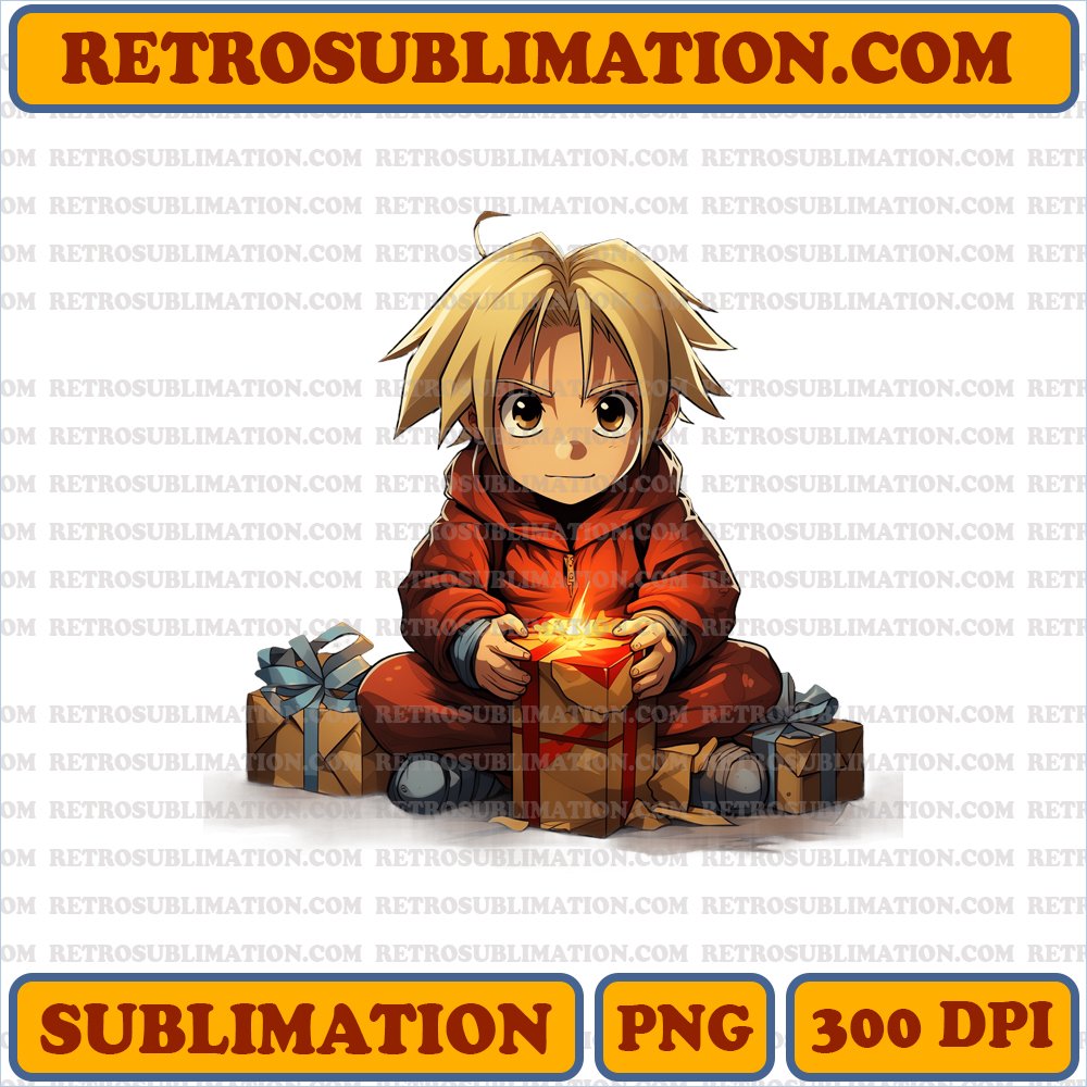 Edward Elric Christmas Transmutation - Fullmetal Alchemist PNG Sublimation Download
