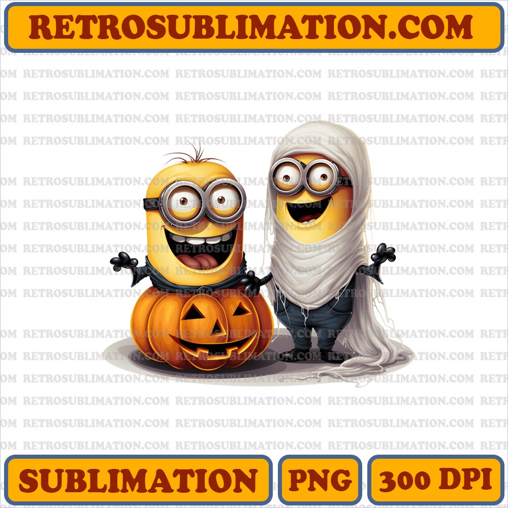 Hilarious Halloween Minions - Bootleg Style - Digital Download PNG Sublimation
