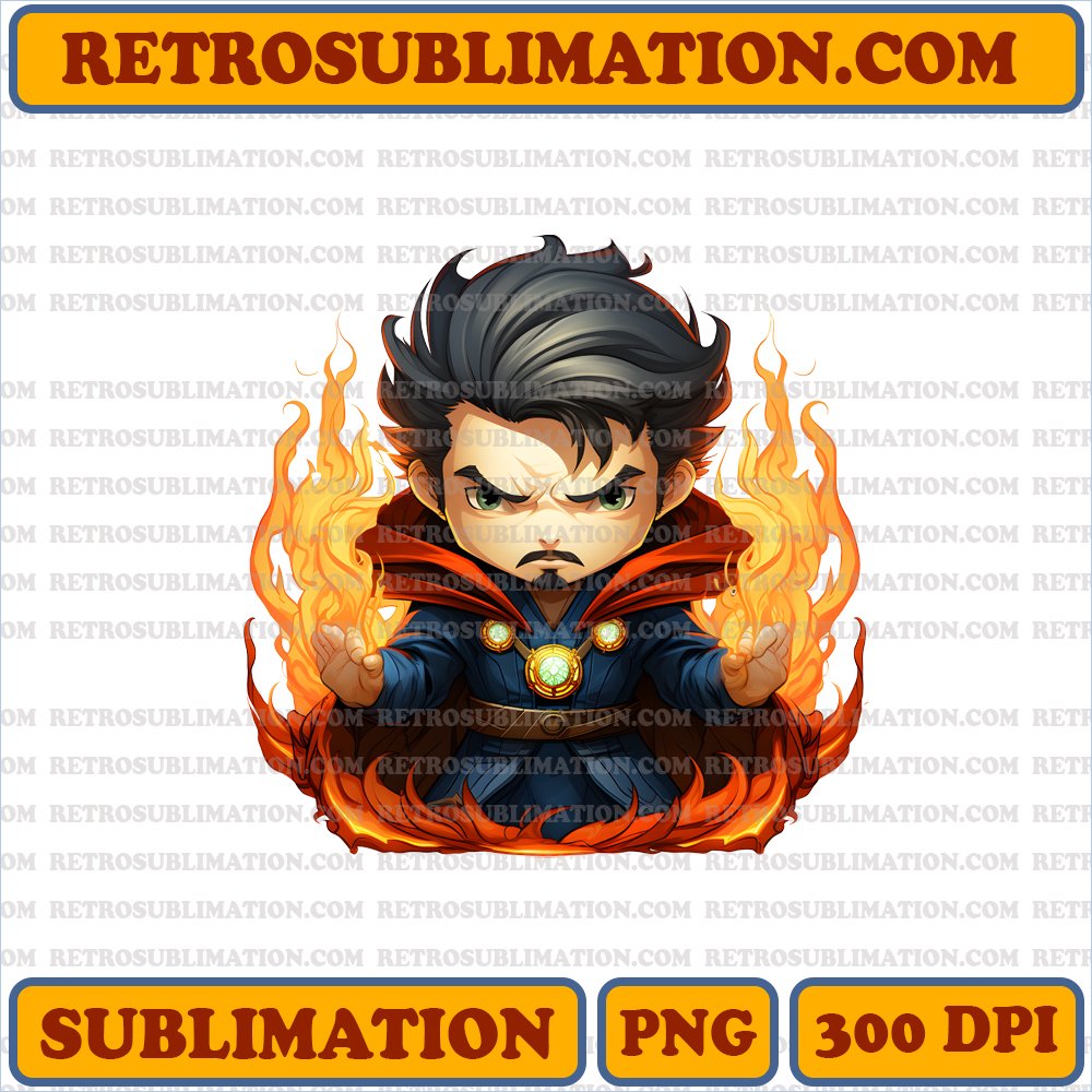 Amusing Chibi Doctor Strange Digital Download - Sublimation PNG
