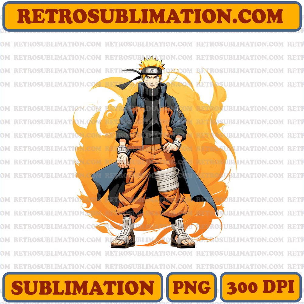 Determined Naruto Uzumaki Training Tower Sublimation PNG Digital Download
