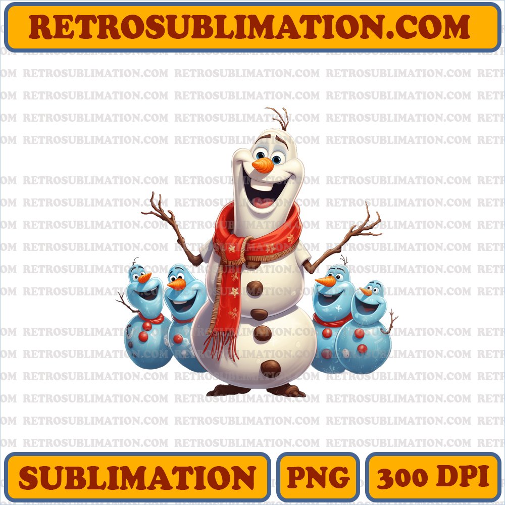 Christmas Olaf Warm Hugs - Joyful Grin - High Contrast PNG Digital Download
