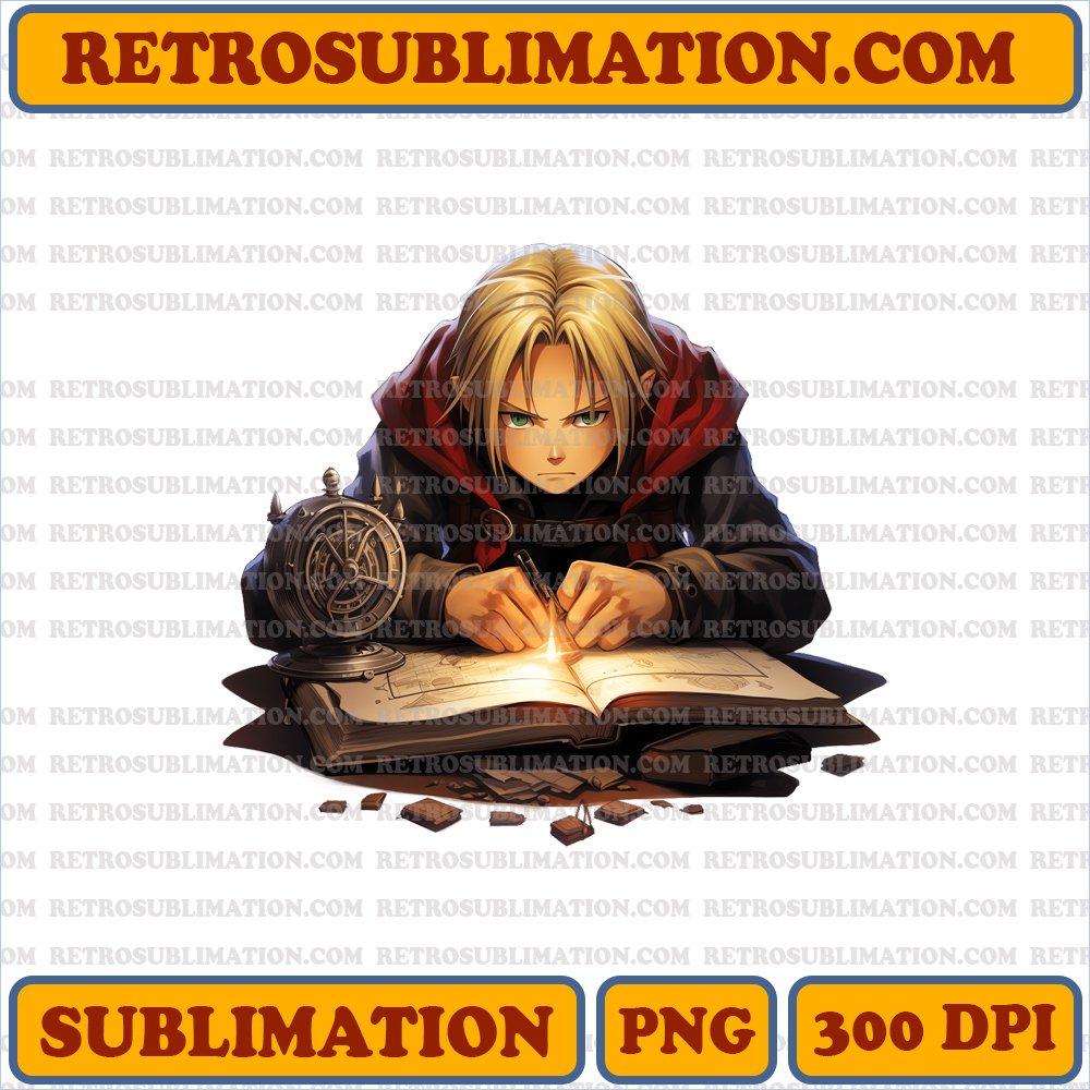 Edward Elric Christmas Alchemy Study - Sublimation PNG Digital Download
