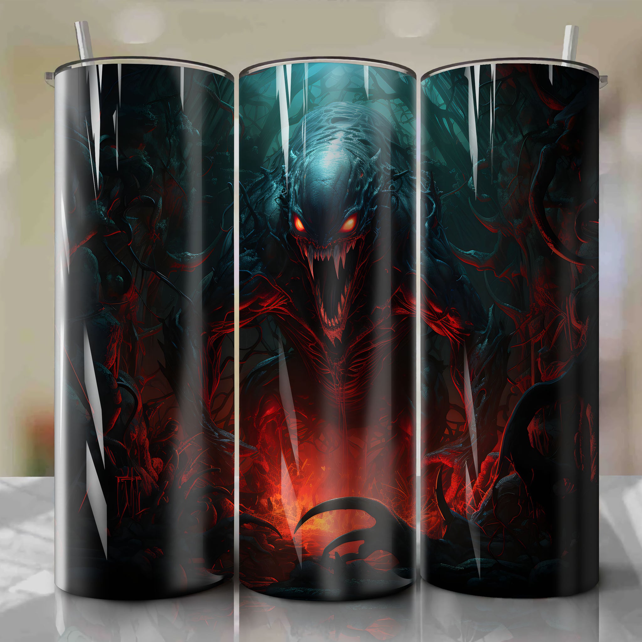 Predator 20 Oz Tumbler Wrap: Captivating Dan Mumford Artwork of a Menacing Jungle Encounter
