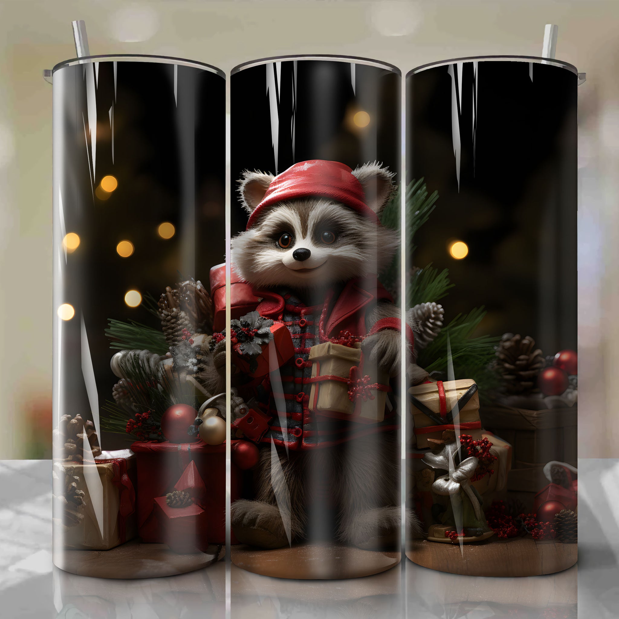 Grinch Christmas Collage Tumbler Wrap -20 oz Sublimation Tumbler