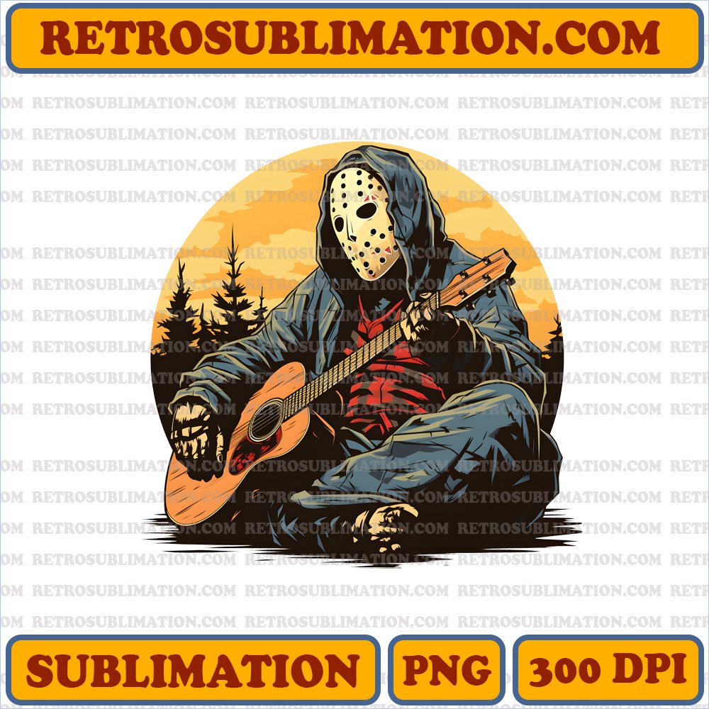 Jason Voorhees Thanksgiving Digital Download PNG Sublimation - Crystal Lake Campfire Bootleg Style - Iconic Hockey Mask - Unique and Creative
