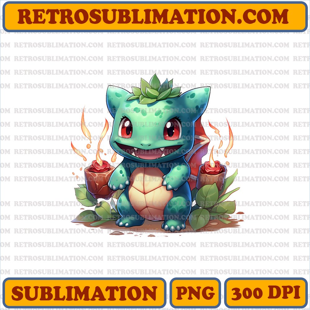 Bulbasaur Opening Gift - Joyful Sprout - PNG Digital Download
