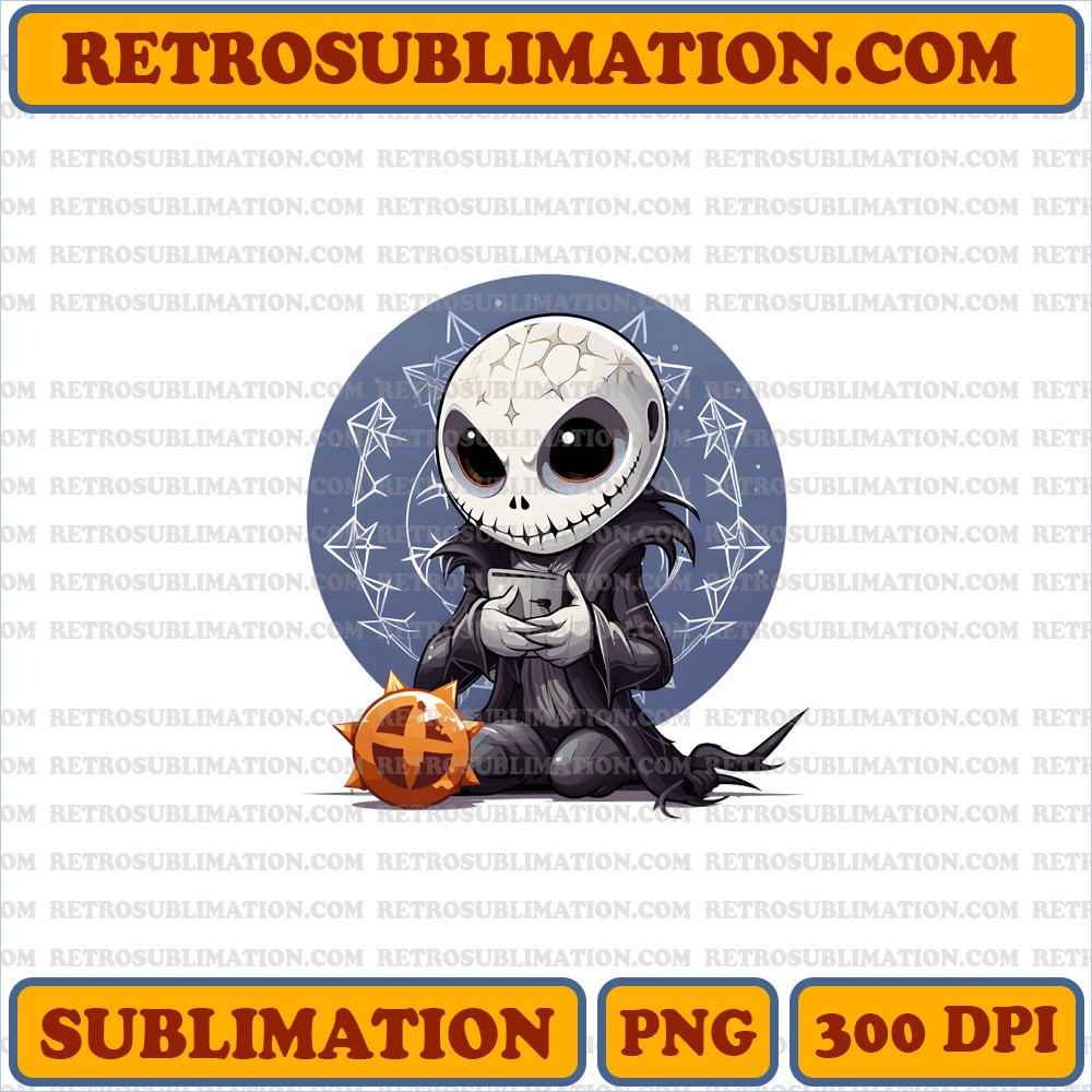 Curious Jack Skellington - Halloween Snowflake Sublimation PNG Digital Download
