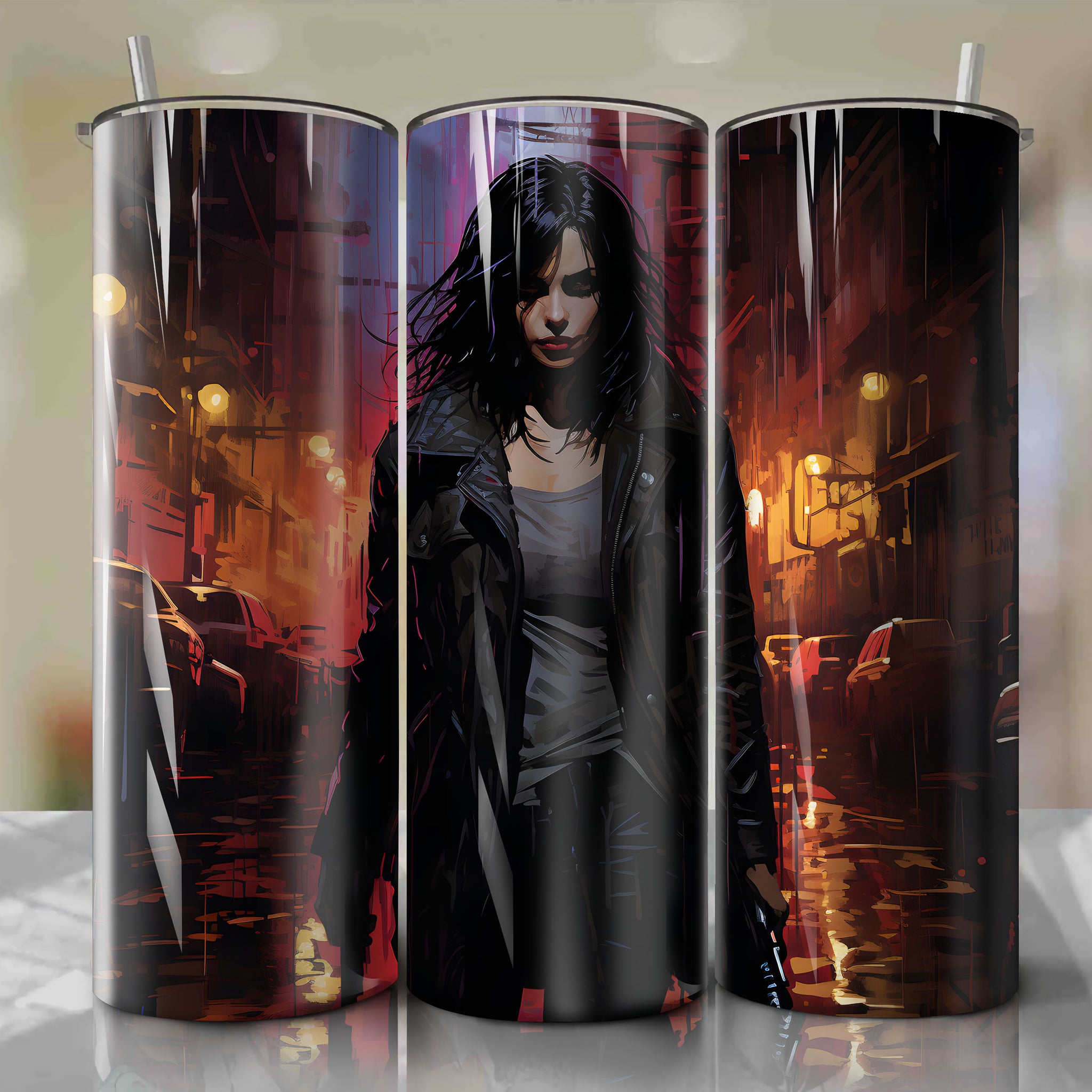 Jessica Jones Noir Detective Graphic Novel Art - 20 Oz Tumbler Wrap
