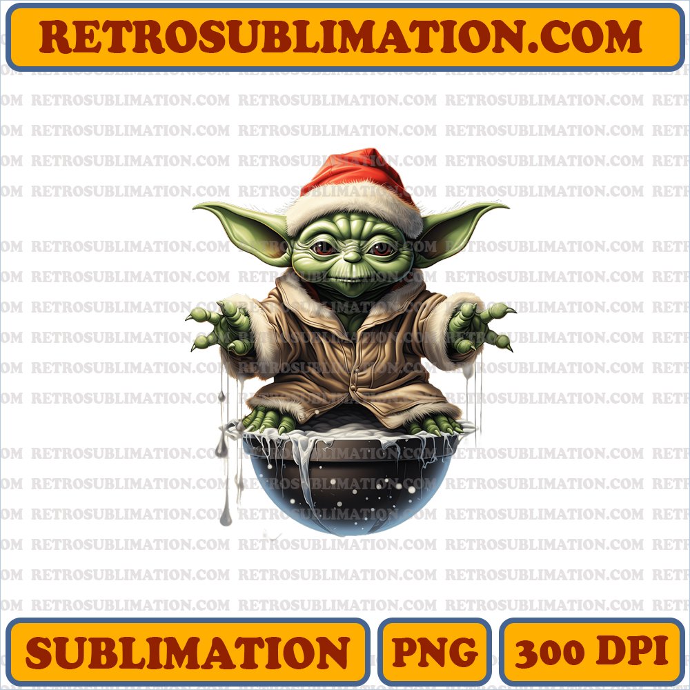 Christmas Yoda - Levitating Ornaments - Force-Powered Sublimation PNG
