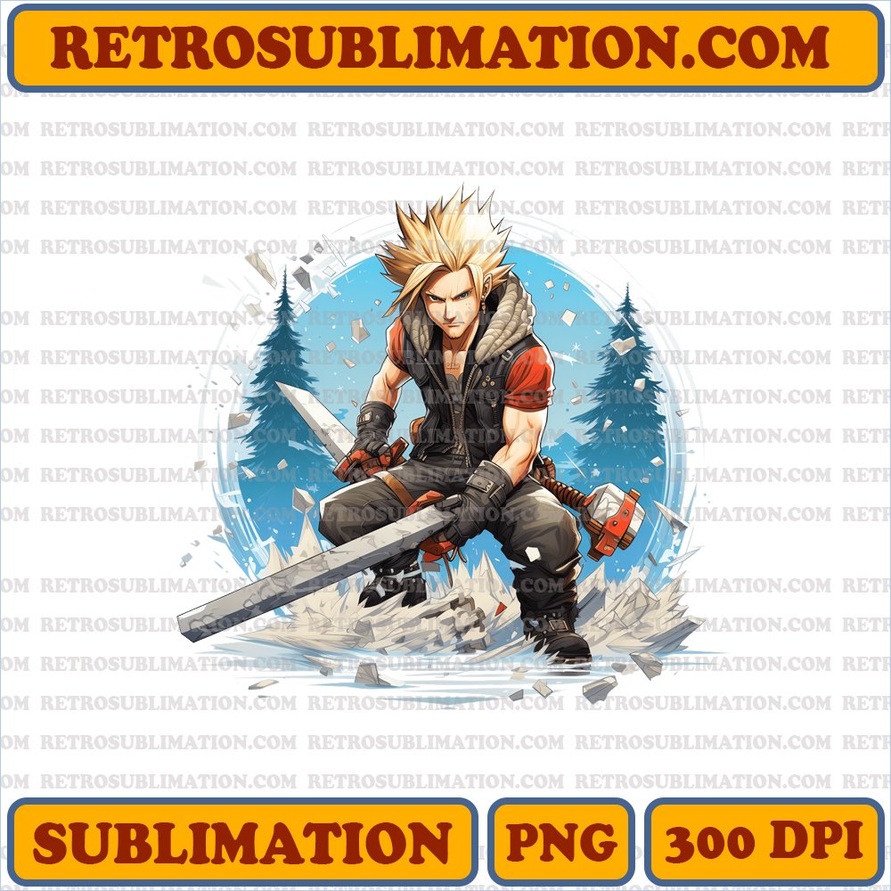 Christmas Cloud Strife Swinging Buster Sword - Final Fantasy VII - Sub