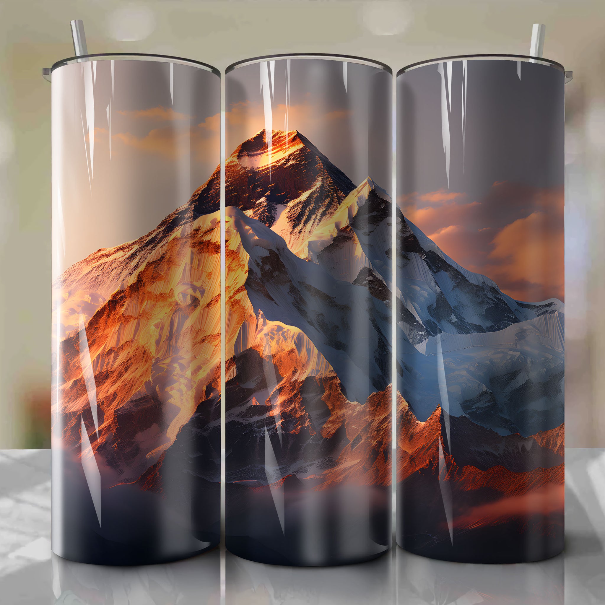 Tumbler Wrap - Twilight Autumn at Mount Everest: Low ISO & Soft Pastel Techniques
