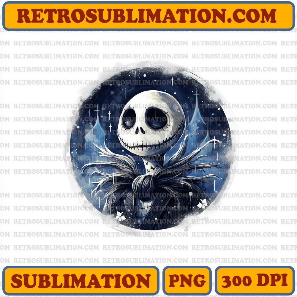 Christmas Jack Skellington - Snowfall Dream - Sublimation PNG Digital Download
