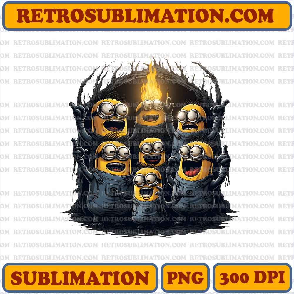 Spooky Halloween Minions Choir - Digital Download PNG Sublimation
