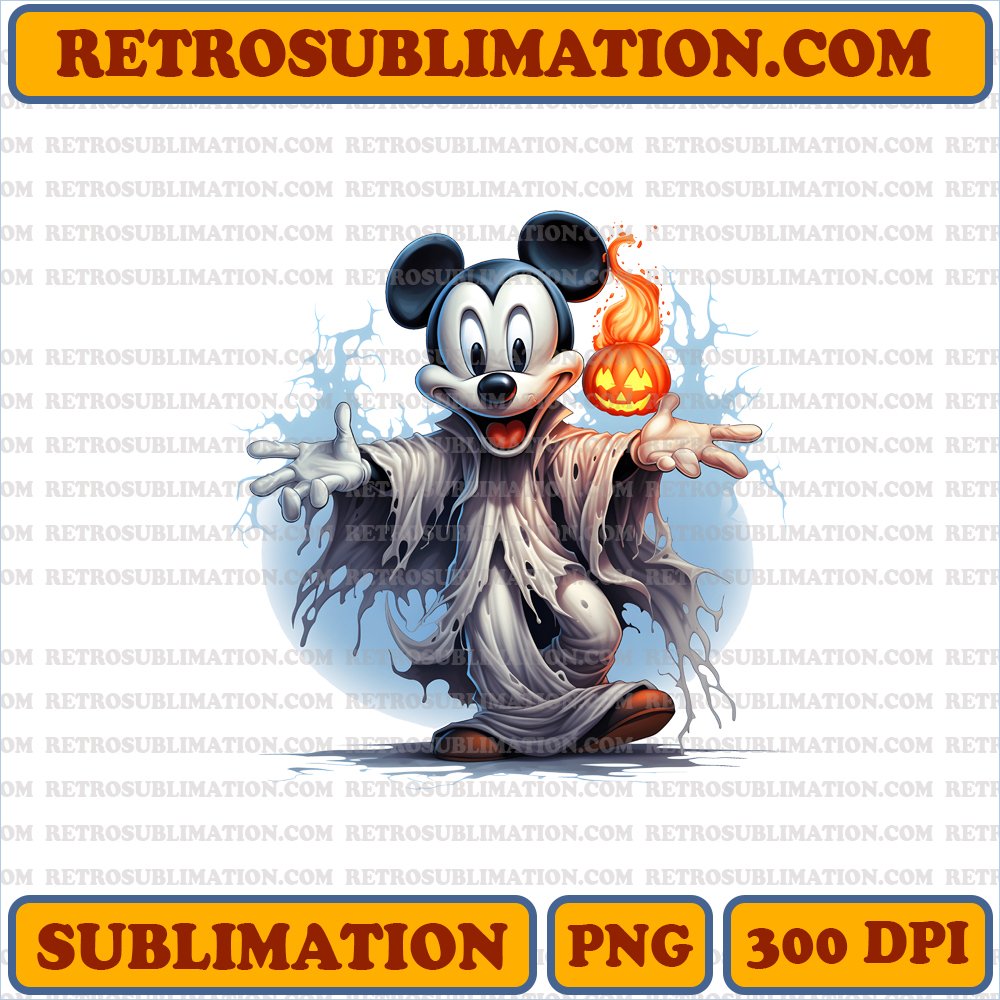 Mickey Mouse Ghost Costume | Digital Download | Halloween Sublimation PNG
