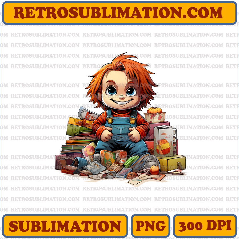 Mischievous Thanksgiving Chucky - Toy Store Sublimation PNG Download
