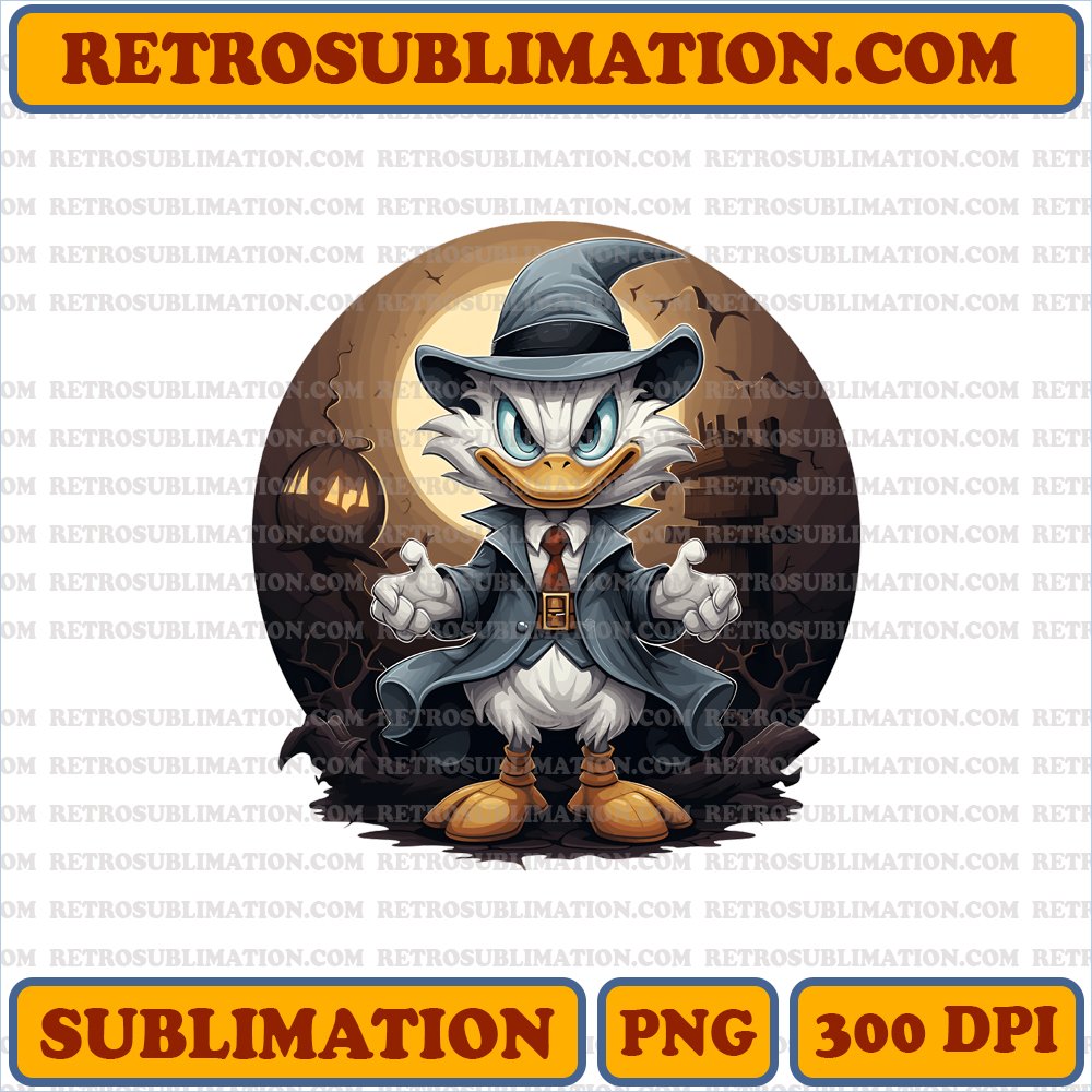 Spirit of Halloween - Donald Duck Transformed into a Wereduck PNG Digital Download
