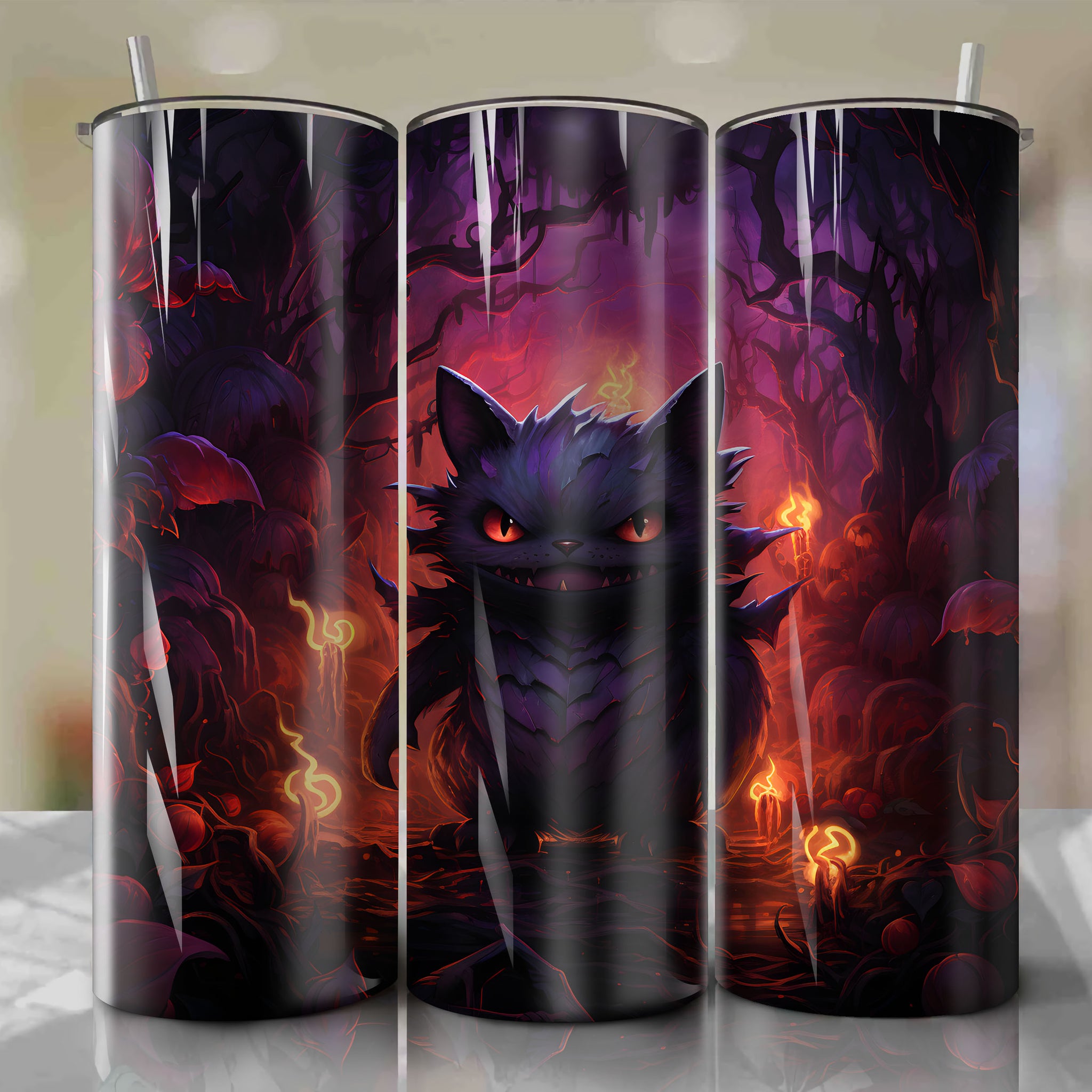 Intense and Mysterious Gengar 20 Oz Tumbler Wrap
