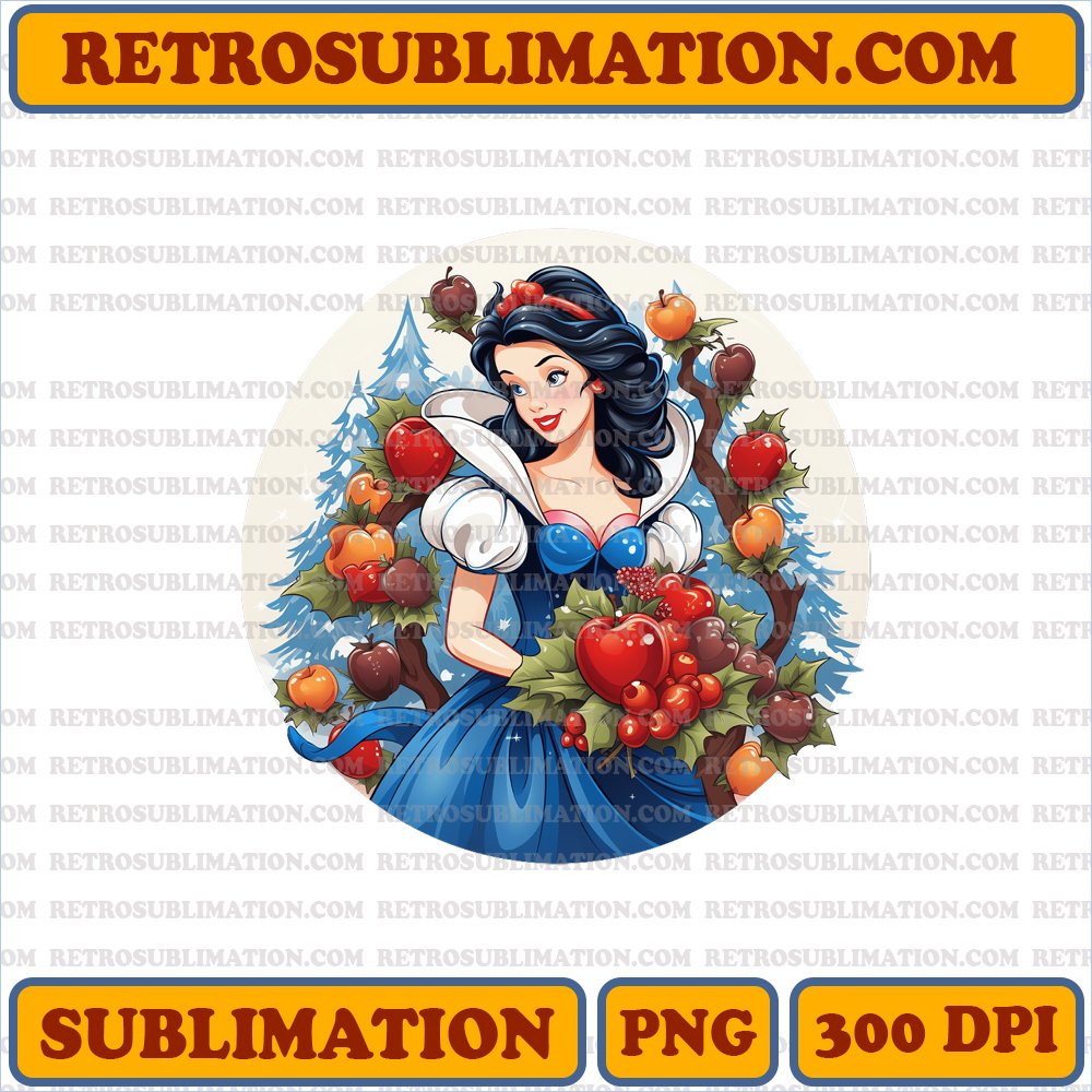 Snow White and the Seven Dwarfs - Christmas Tree Decoration - Festive Sublimation PNG Download
