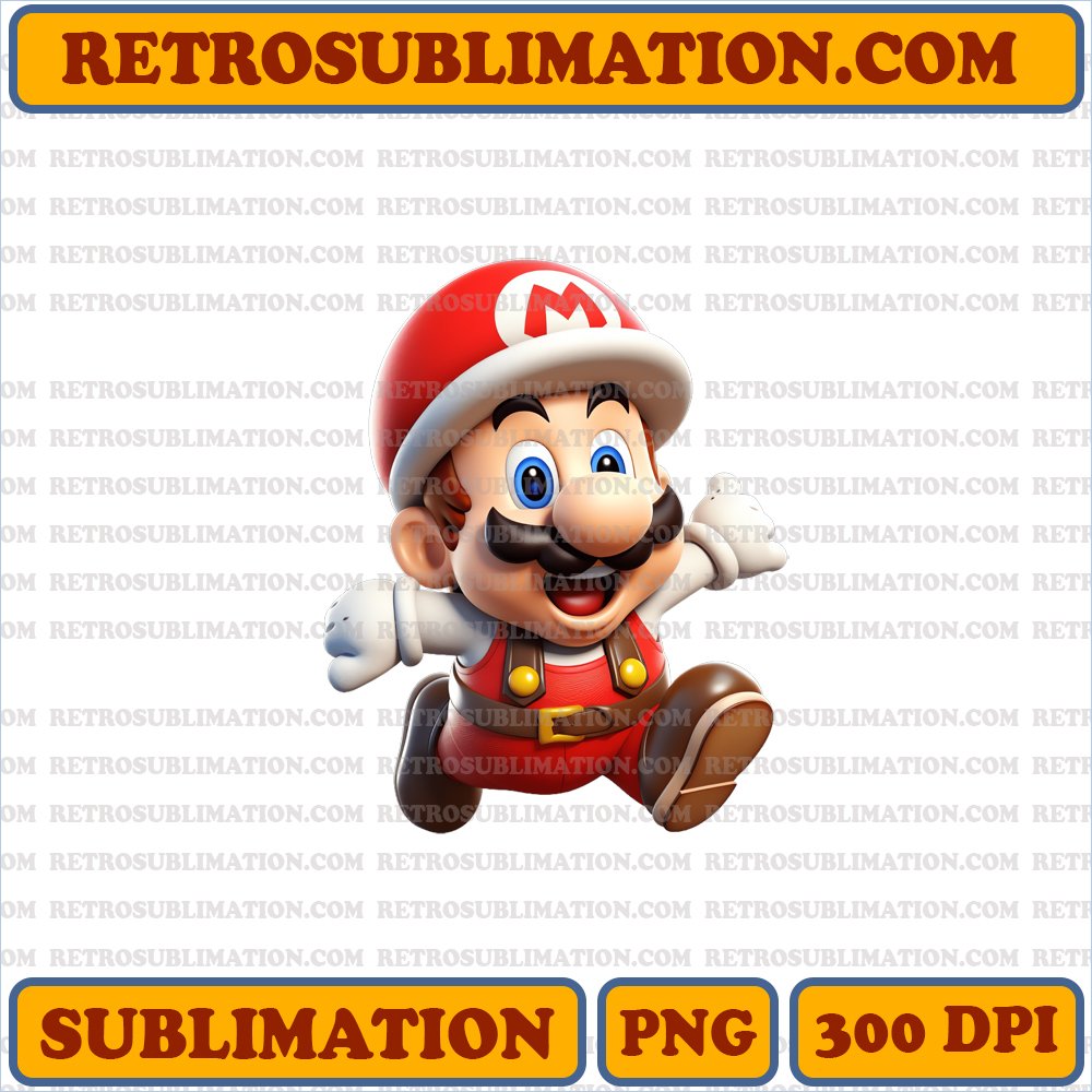 Christmas Mario - Super Mario Holiday Mushroom - Festive Cartoon PNG Digital Download
