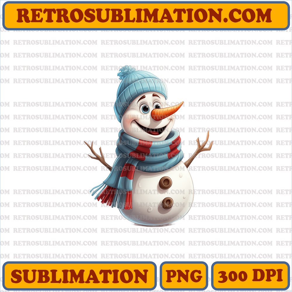 Amusing Christmas Olaf - Hat & Scarf - Festive Sublimation PNG
