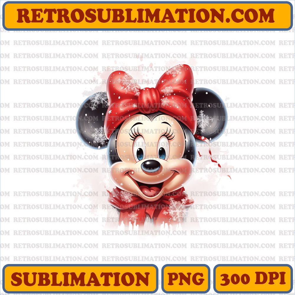 Christmas Minnie Mouse - Snowflake Catcher - PNG Digital Download
