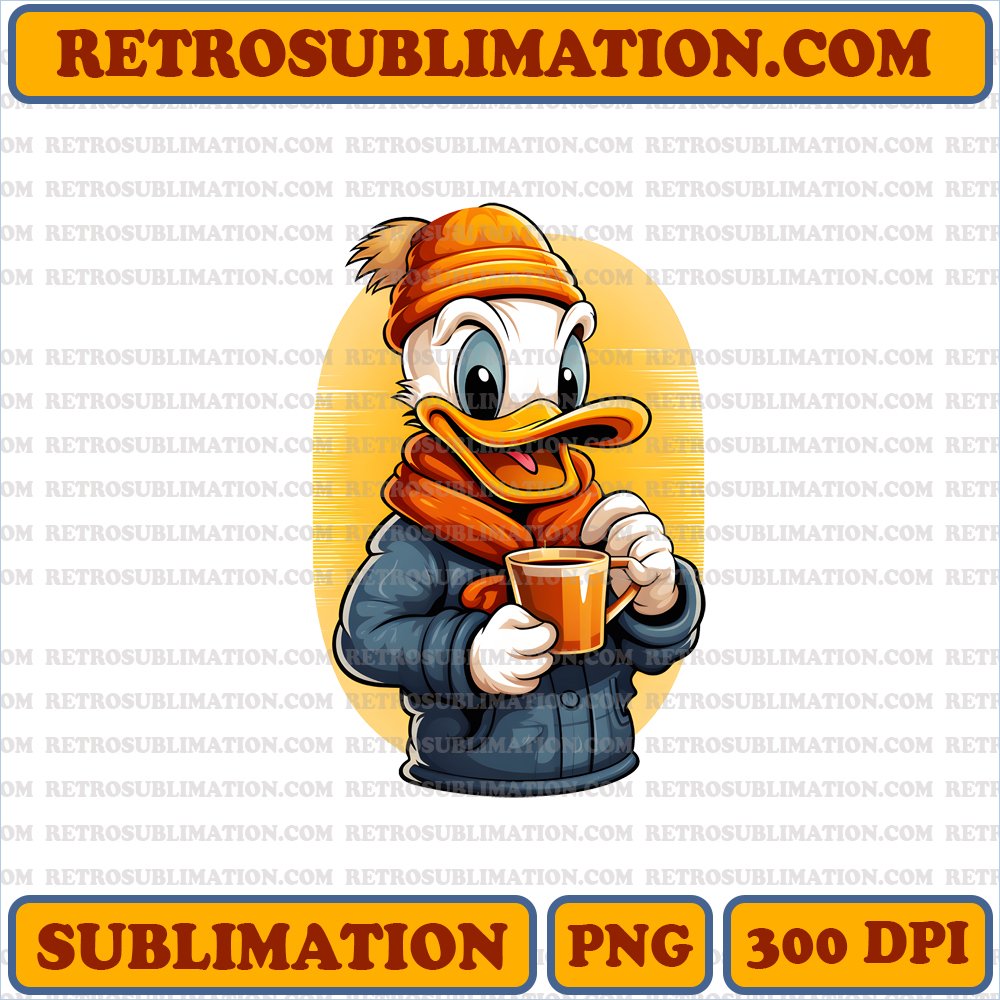 Cozy Thanksgiving Donald Duck Sweater - Digital Download PNG Sublimation
