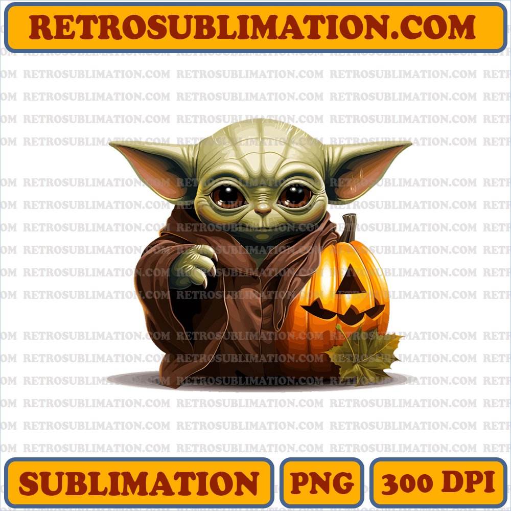 Adorable Baby Yoda Peeking Out Halloween Pumpkin PNG Digital Download - Unique & Creative Sublimation Design
