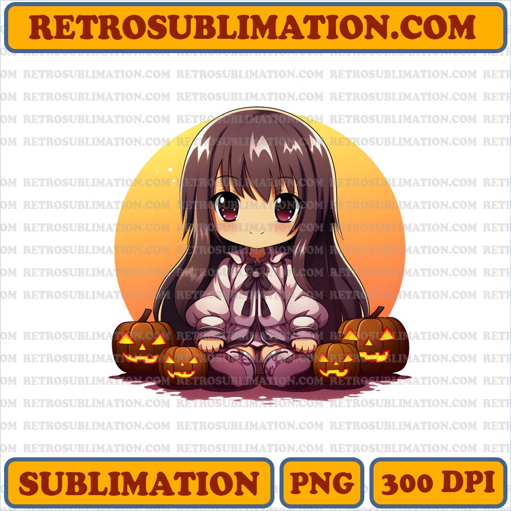 Halloween Memories - Chibi Homura - Digital Download PNG Sublimation
