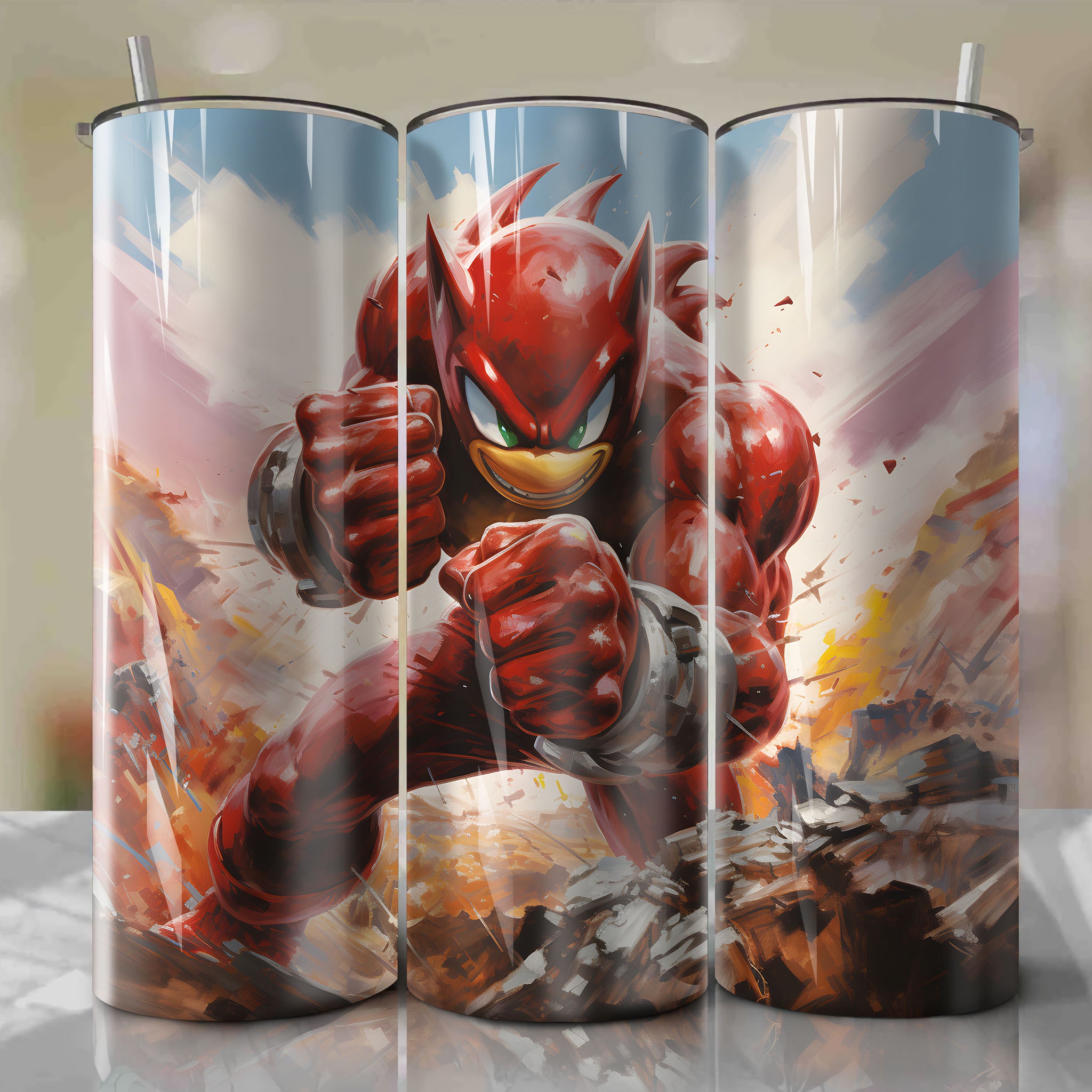 20 Oz Tumbler Wrap - A Bold and Intense Painting of Knuckles by Alex Ross
