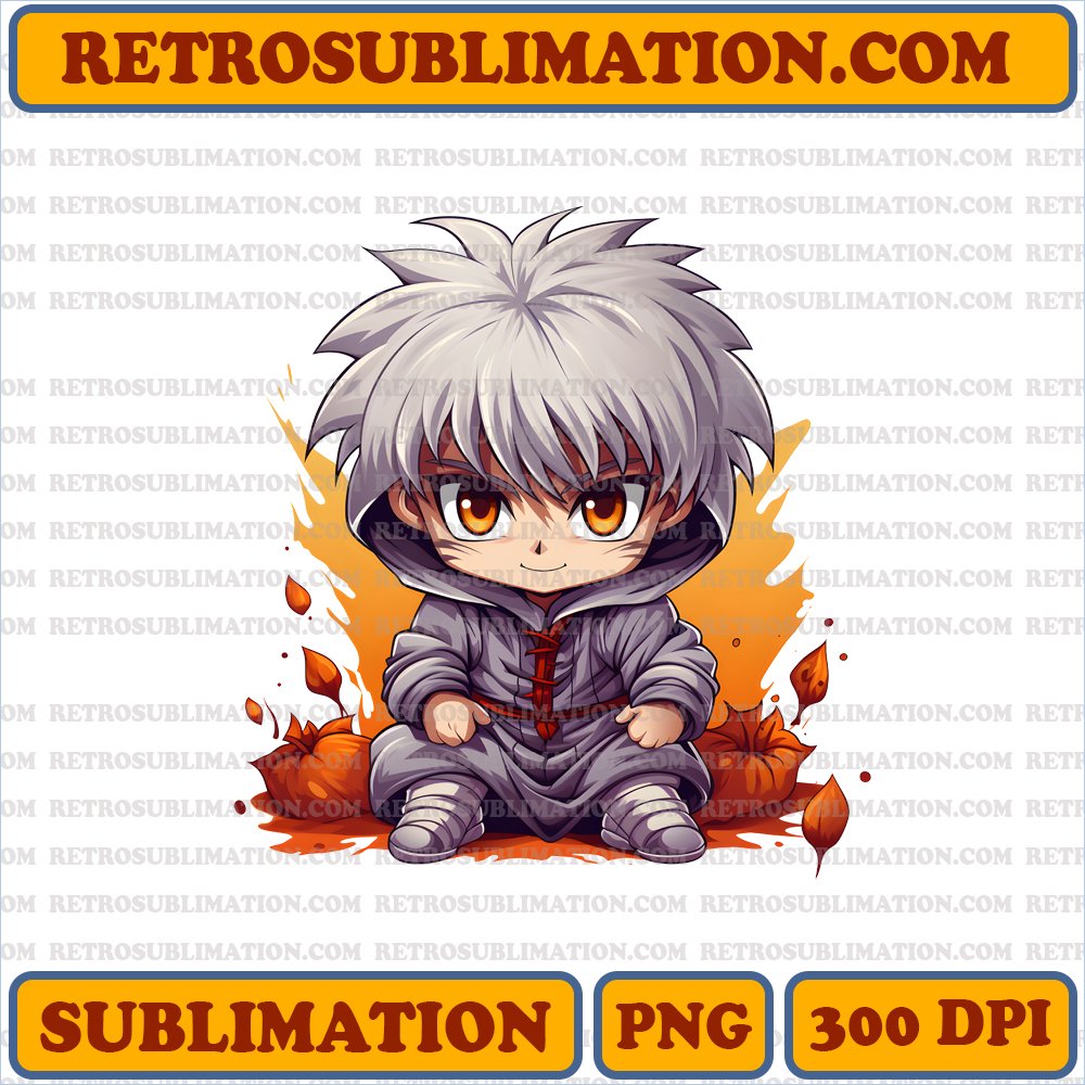 Hilarious Chibi Killua Scaring Gon - Digital Download PNG Sublimation Art
