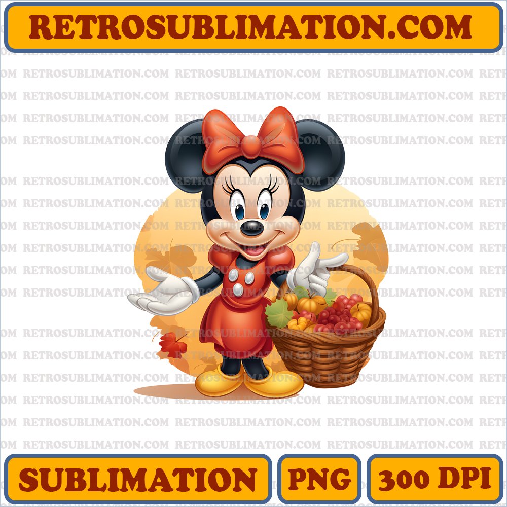 <Joyful Harvest> Minnie Mouse Cornucopia Download - Sublimation PNG
