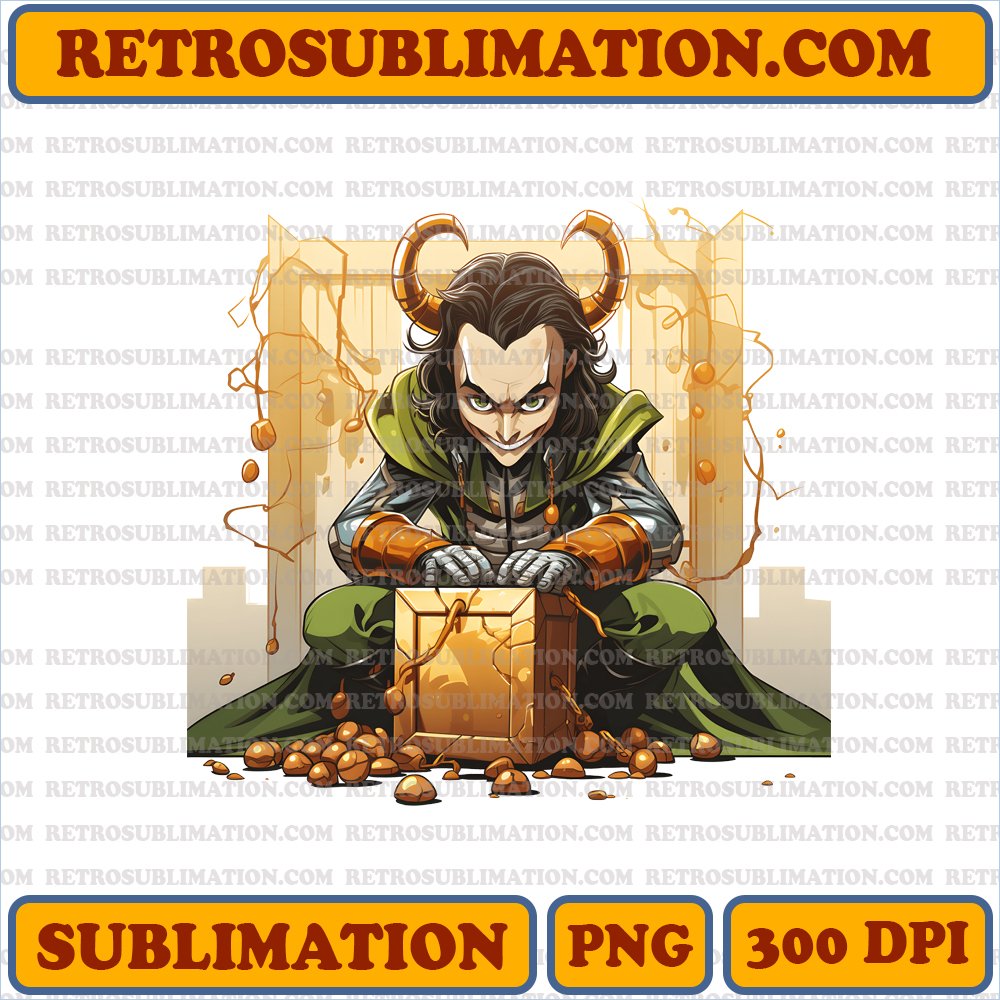 Halloween Loki's Chuckling Enchanted Traps - Bootleg Style - Digital Download - PNG Sublimation
