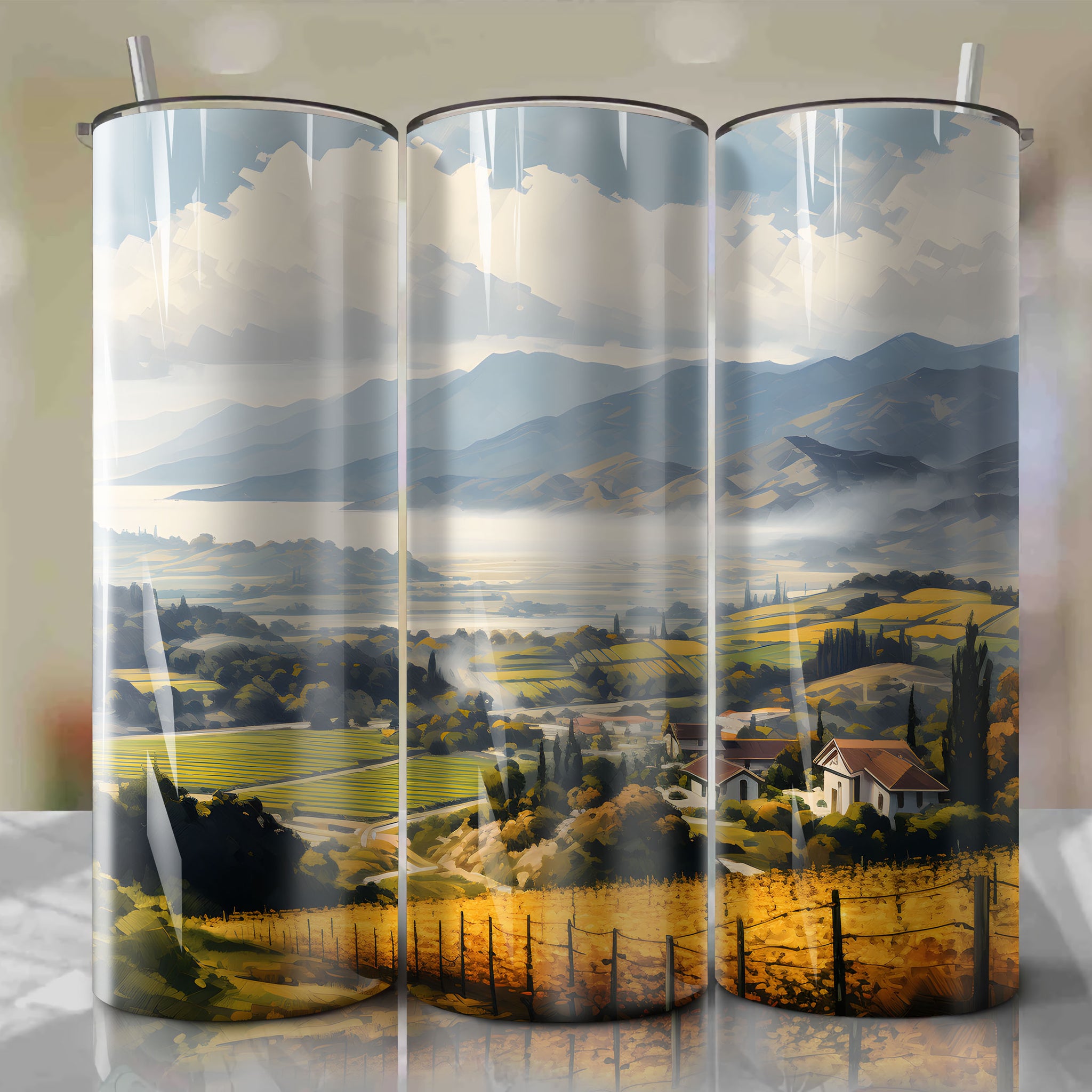 Autumn Overcast in Napa Valley: Bold Strokes Tumbler Wrap
