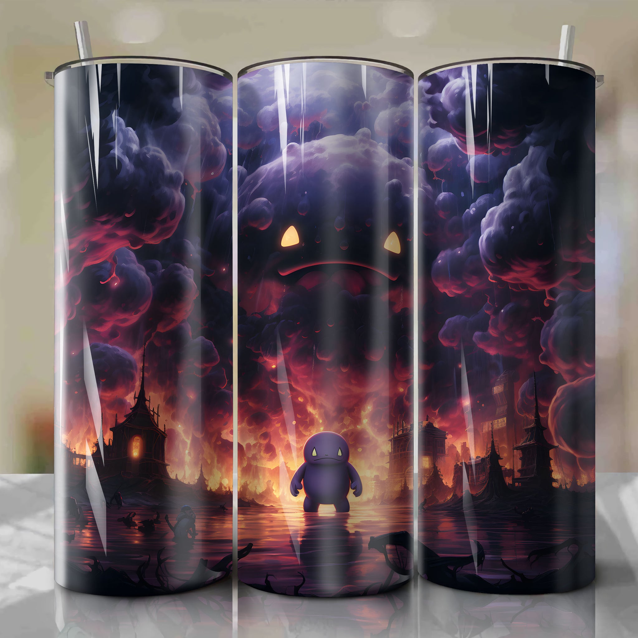 Dark and Atmospheric Koffing Painting - The Perfect 20 Oz Tumbler Wrap
