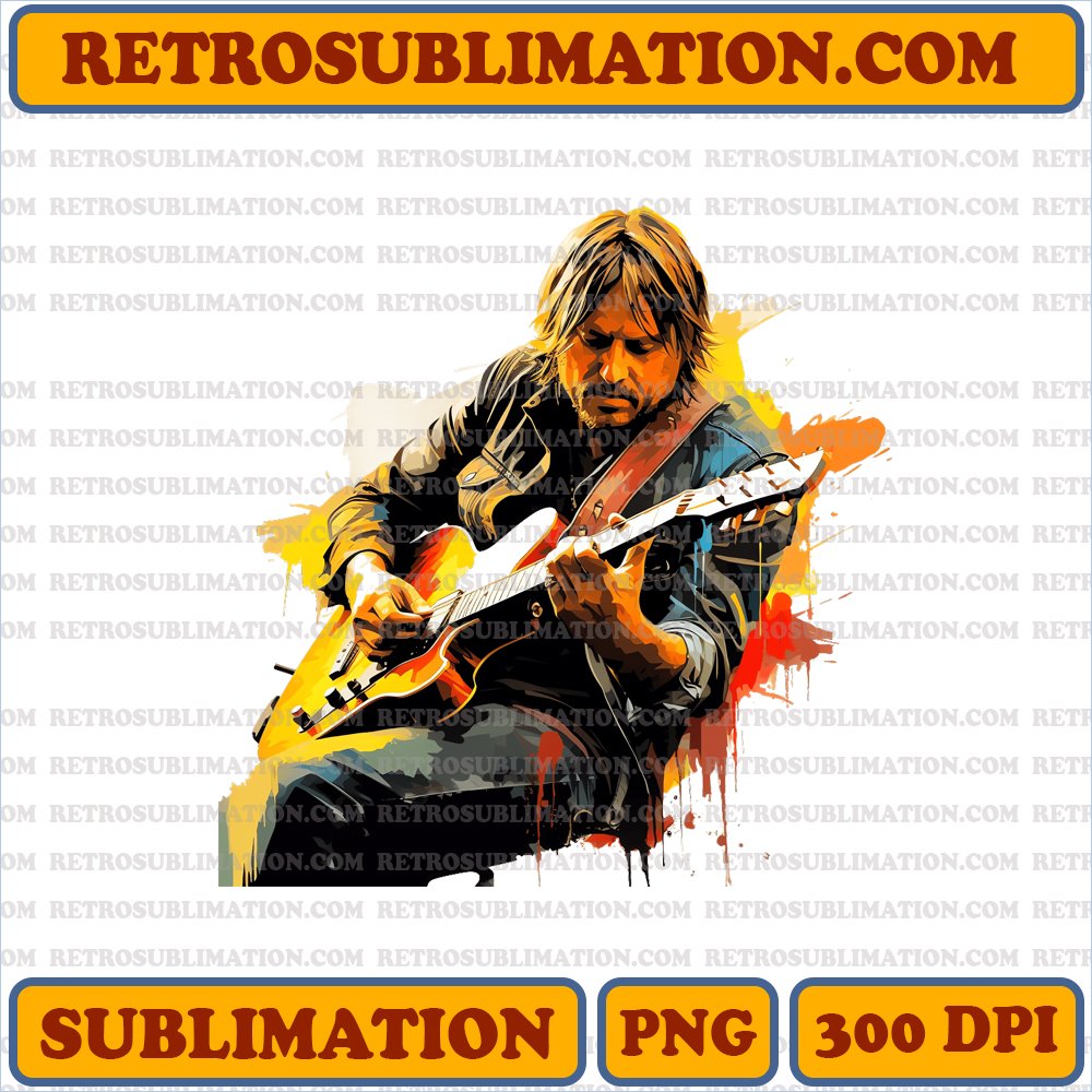 Thanksgiving Keith Urban Melodic Guitar - Bootleg Style - High Contrast PNG Digital Download
