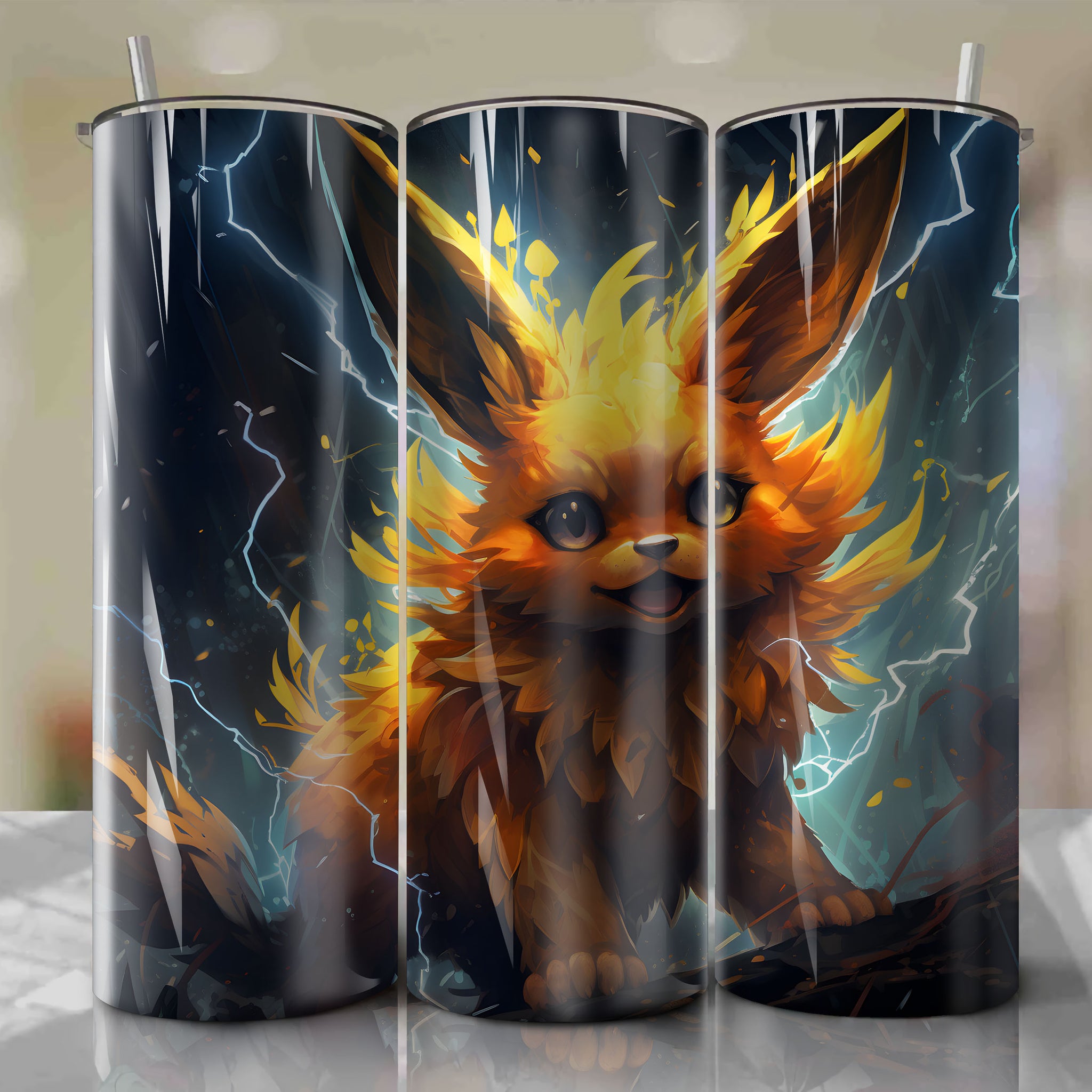 Vibrant Jolteon 20 Oz Tumbler Wrap - Unleash the Electric Energy
