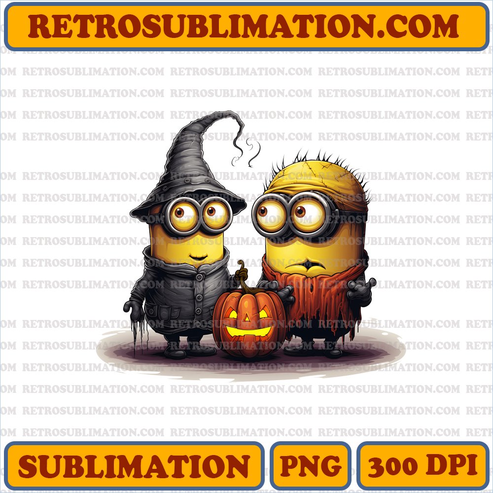 Enchanted Halloween Minions - Magical Bootleg Sublimation PNG Digital Download
