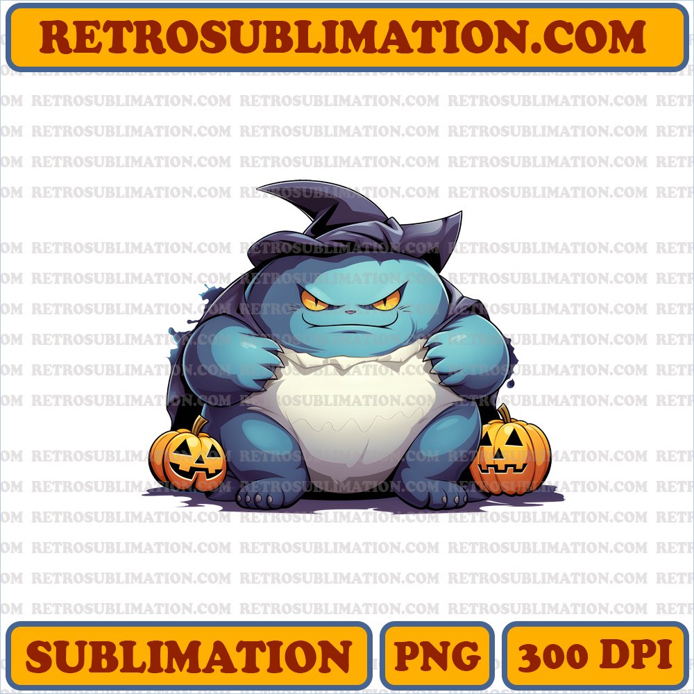 Cozy Halloween Snorlax - Protecting and Comforting Pokémon - Unique Digital Download Design - Sublimation Print - PNG Format
