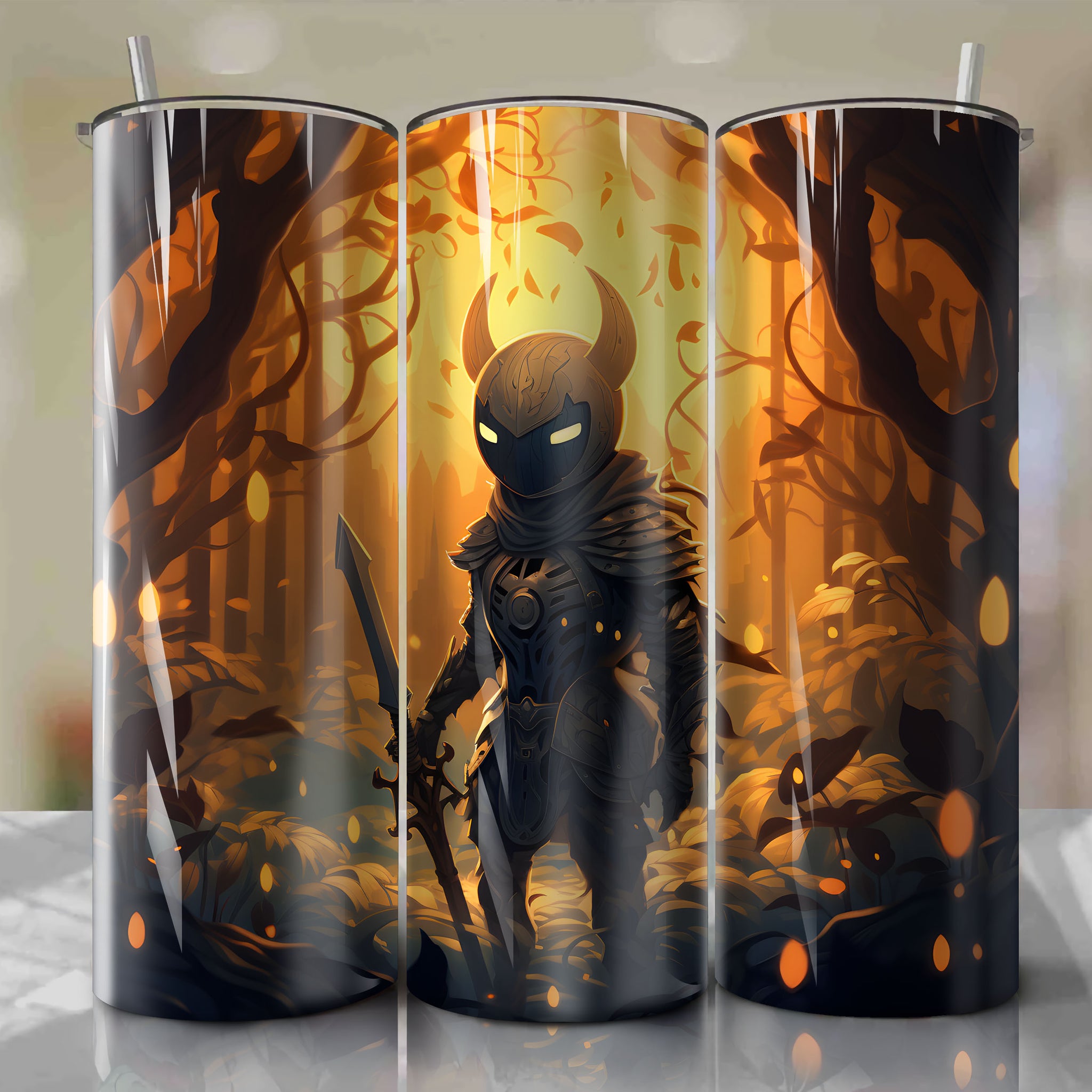 20 Oz Tumbler Wrap - The Knight from Hollow Knight: Captivating Artwork for Fans

