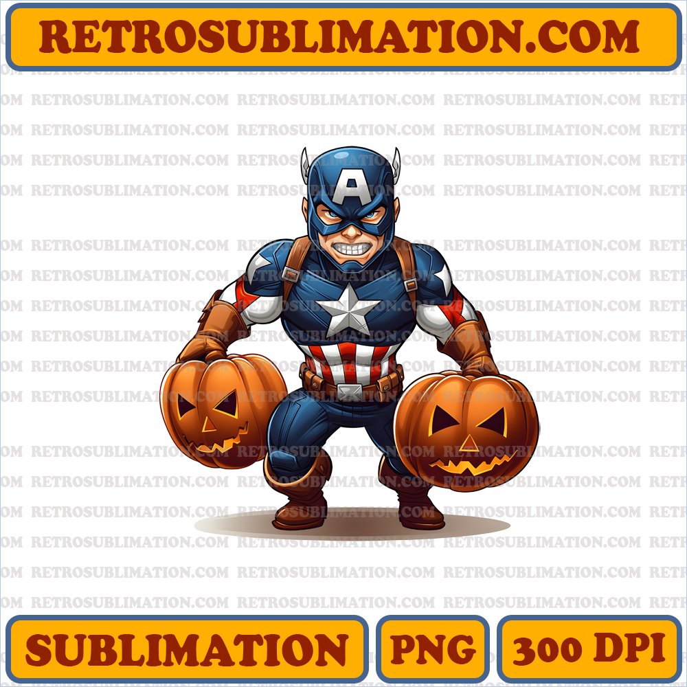 Captain America Halloween Parade - Digital Download | Sublimation PNG
