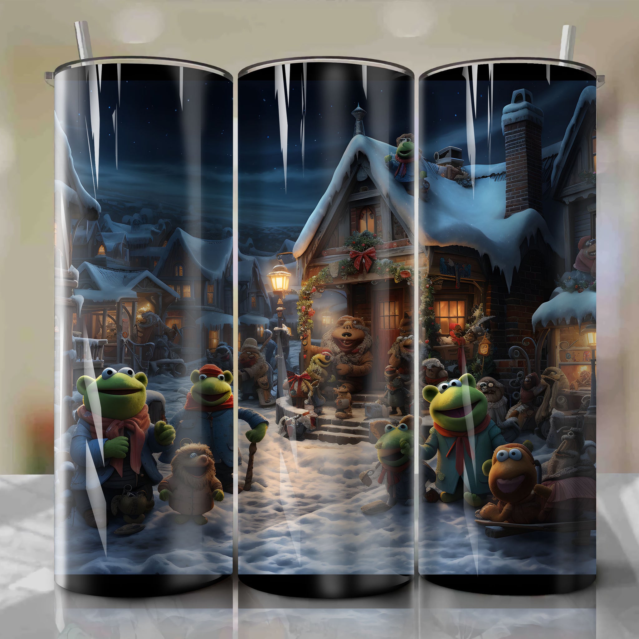 Whimsical Muppets Conquer the Stage: A Delightful Tumbler Wrap with Stunning Puppetry Art (Collaboration with Jim Henson)
