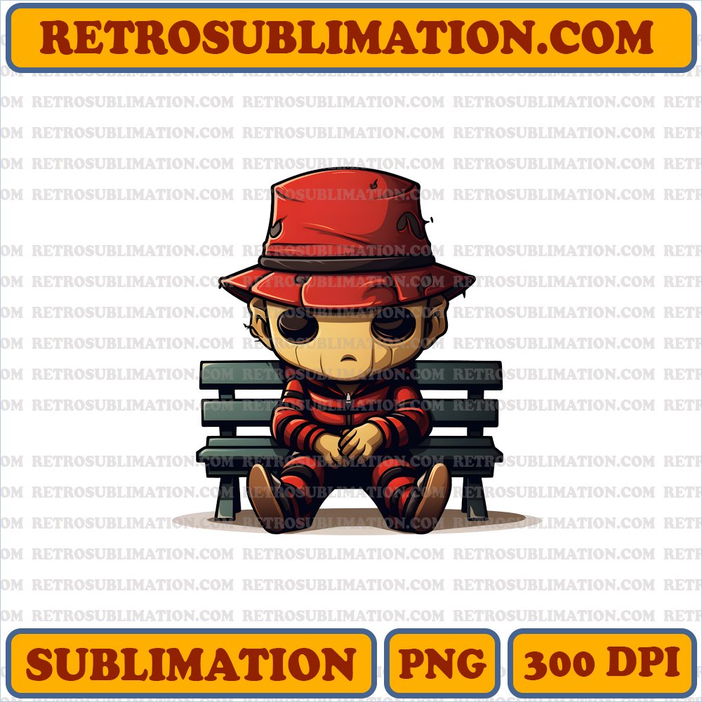 Relaxing Chibi Krueger - Elm Street Nap - PNG Digital Download
