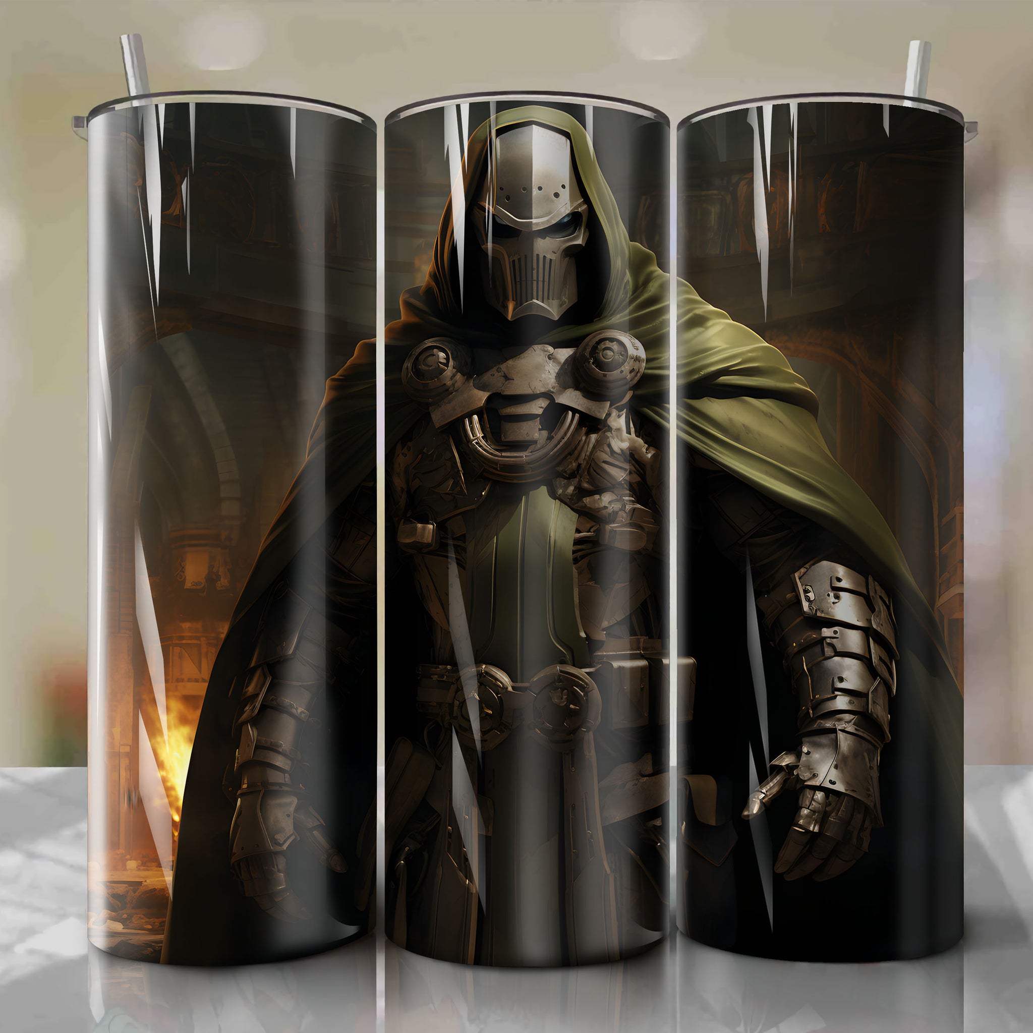 20 Oz Tumbler Wrap - Imposing Castle Doom - Power and Ambition Embodied in Stunning 3D Sculpture
