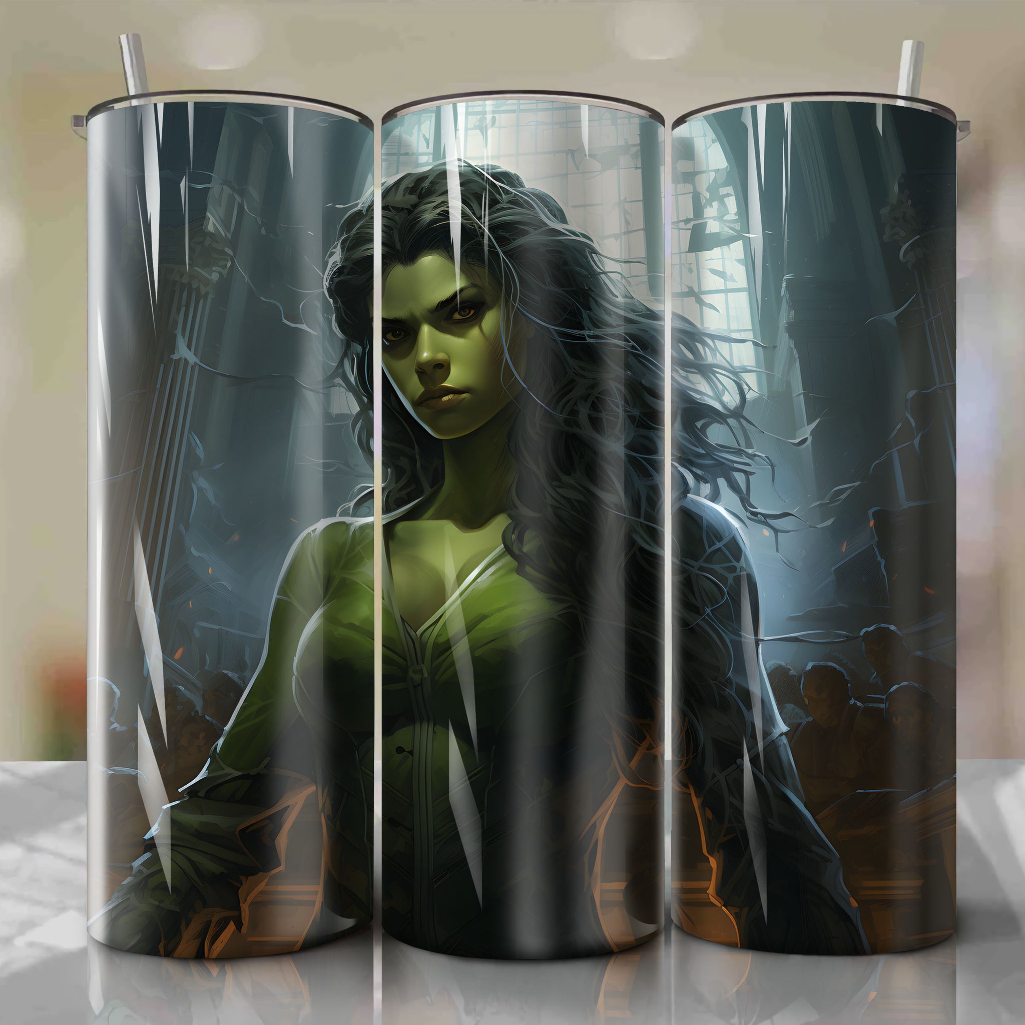 20 Oz Tumbler Wrap - Unique Design Inspired by She-Hulk, the Powerful Superheroine
