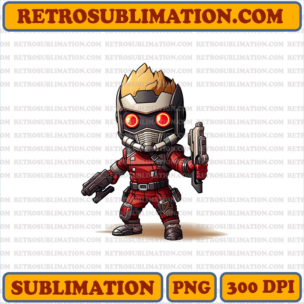 Chibi Star-Lord - Mini Blaster Adventures | Digital Download | Sublimation PNG
